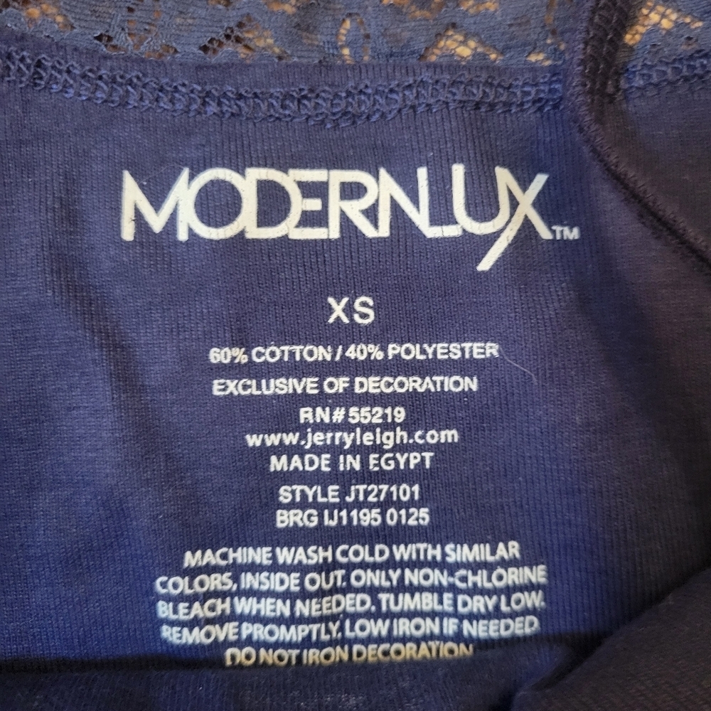 Modern Lux Navy Camisole with Star Design - Picture 3 of 4